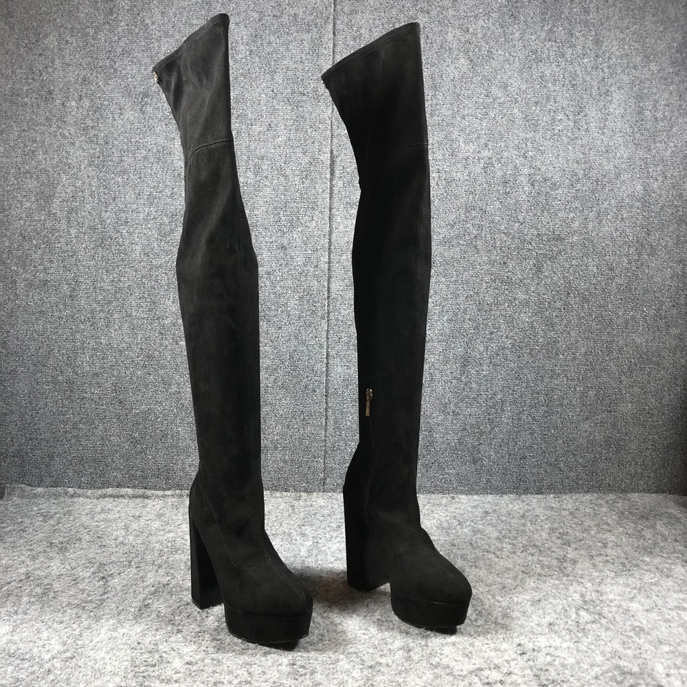 Guess‎ Black Faux Suede Platform Boots Womens 6.5 OTK Heels